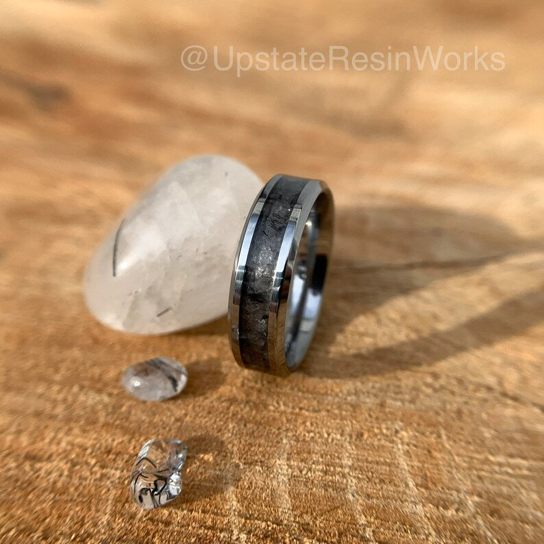 Rutile quartz store ring