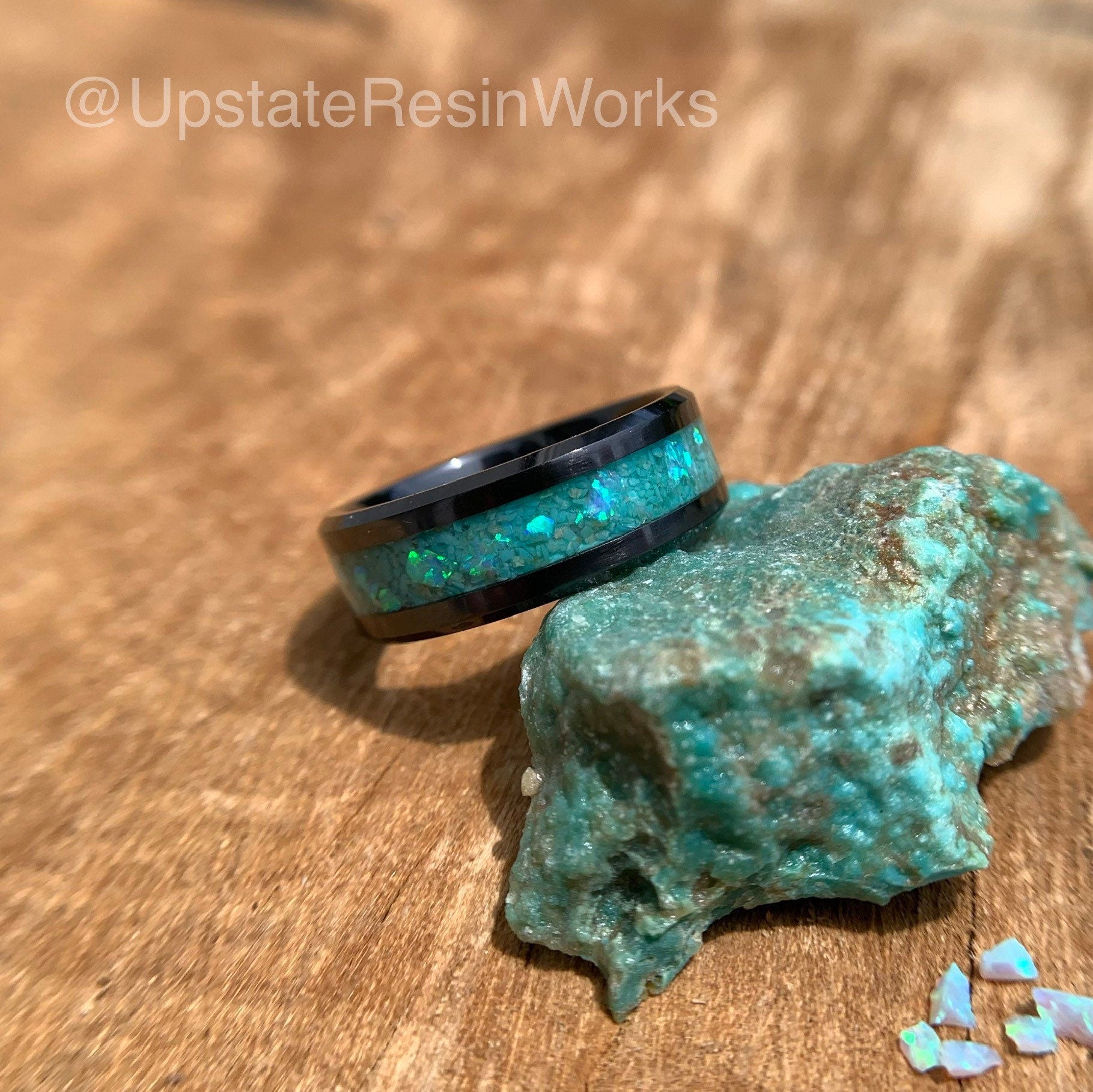 Mens genuine turquoise on sale rings