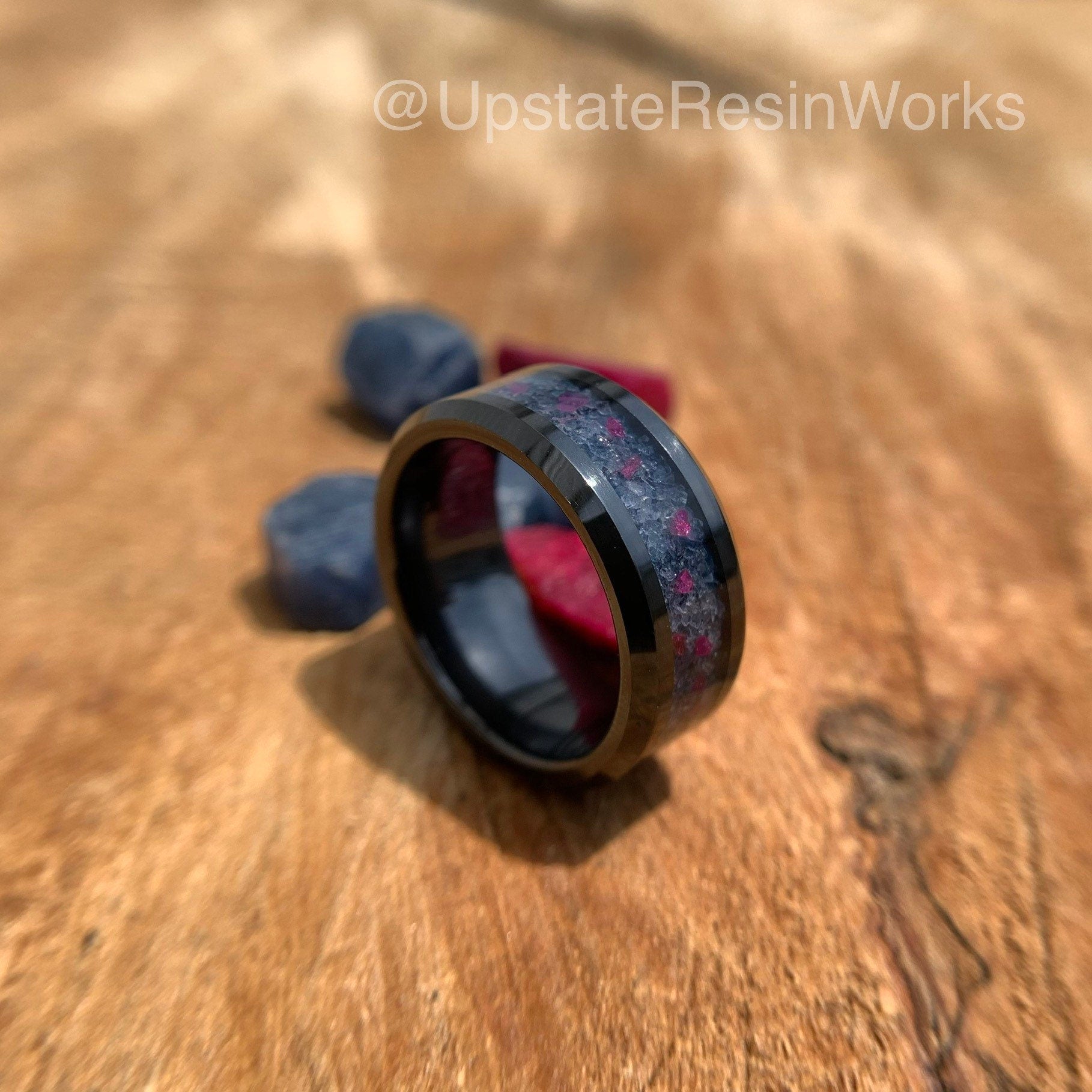 Genuine Sapphire and ruby band, ceylon blue sapphire and ruby ring
