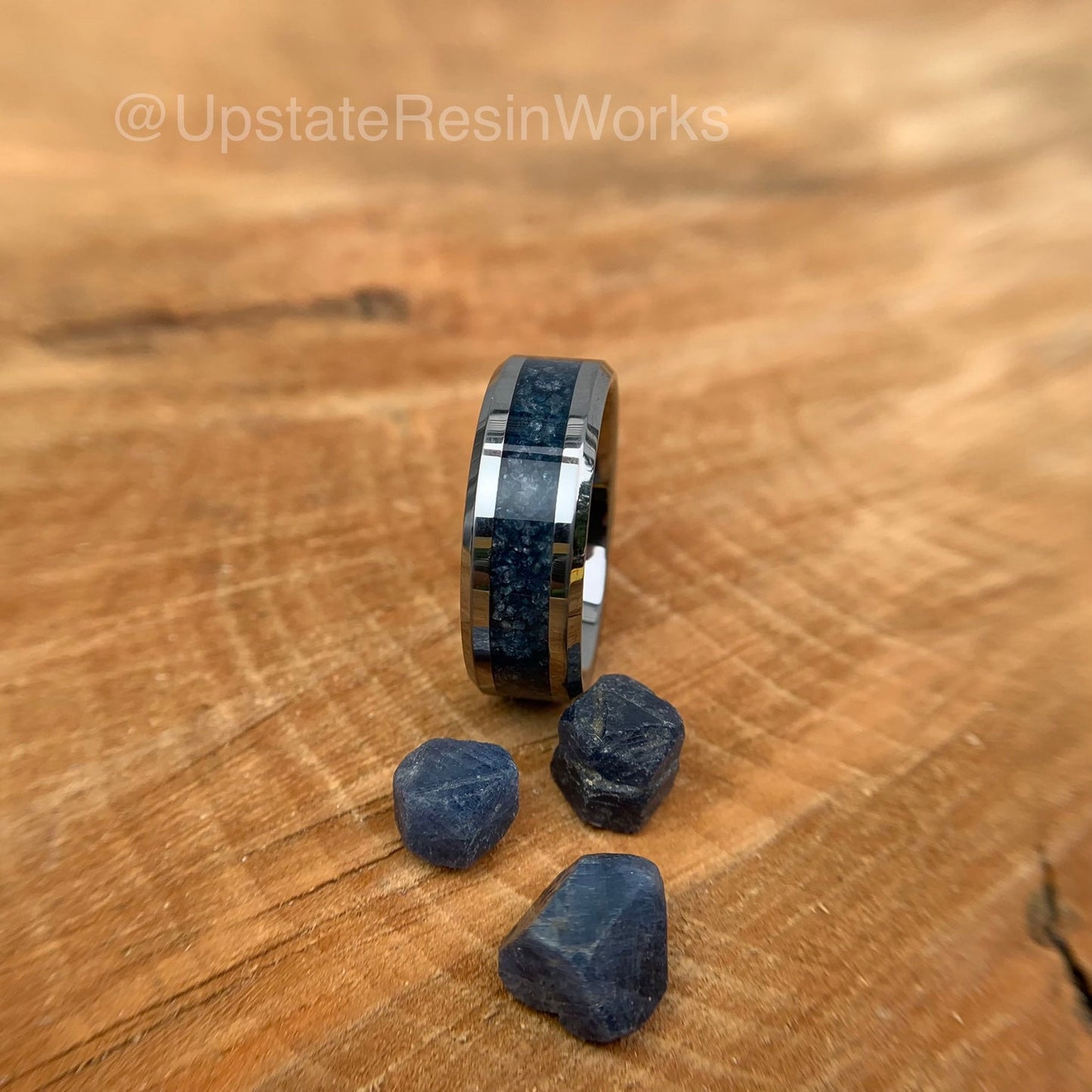 Genuine Sapphire Ring, blue sapphire band, sapphires jewelry, gemstone band, mens band, womans band, wedding ring, engagement band