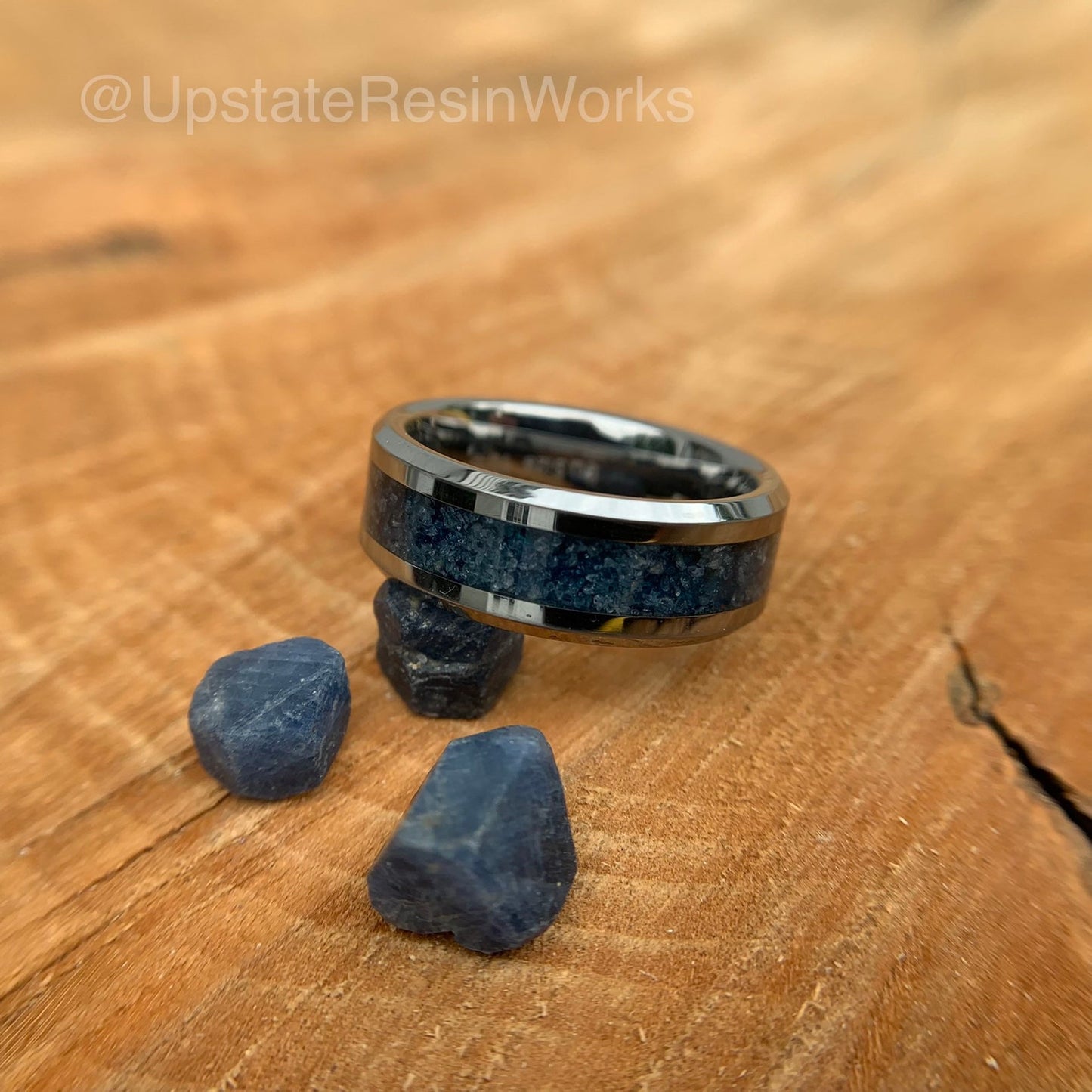 Genuine Sapphire Ring, blue sapphire band, sapphires jewelry, gemstone band, mens band, womans band, wedding ring, engagement band