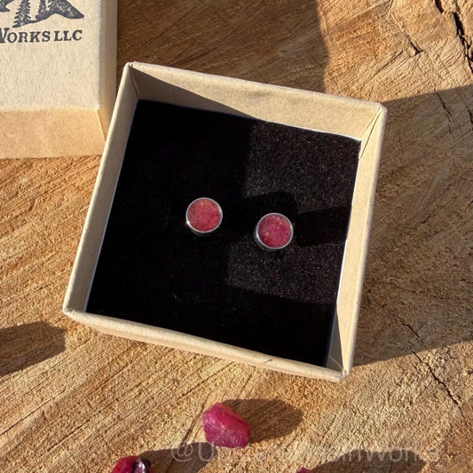 Real Ruby earrings, Ruby studs, Ruby stud earrings, Ruby earring, cute stud earring, everyday Earrings, July Birthstone, Bridesmaid Gift 5mm