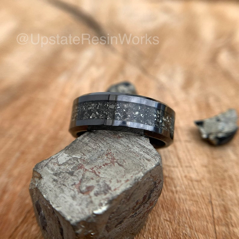 Real Pyrite band, Pyrite ring, Pyrite push gift, gemstone band, vow renewal, wedding band, engagement band, promise band, anniversary