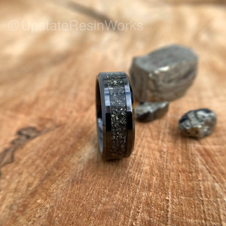 Real Pyrite band, Pyrite ring, Pyrite push gift, gemstone band, vow renewal, wedding band, engagement band, promise band, anniversary