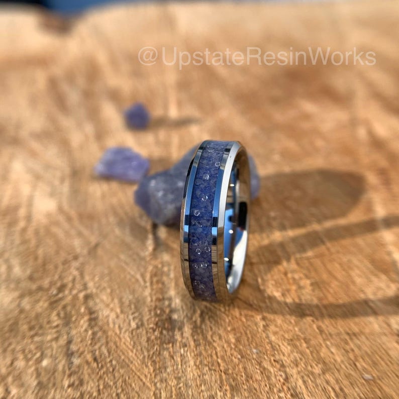 Real Tanzanite Band, Tanzanite and Diamond Band, Crystal Band, Tanzanite ring, birthstone Band, wedding Band, engagement Band, promise Band
