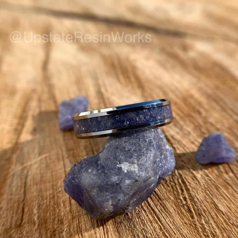 Real Tanzanite Band, Tanzanite and Diamond Band, Crystal Band, Tanzanite ring, birthstone Band, wedding Band, engagement Band, promise Band