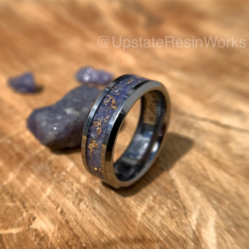 Real Tanzanite Band, Tanzanite Rose Gold and Diamond Band, Tanzanite ring, birthstone Band, wedding Band, engagement Band, promise Band