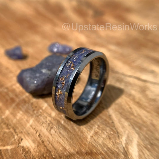 Real Tanzanite Band, Tanzanite Rose Gold and Diamond Band, Tanzanite ring, birthstone Band, wedding Band, engagement Band, promise Band