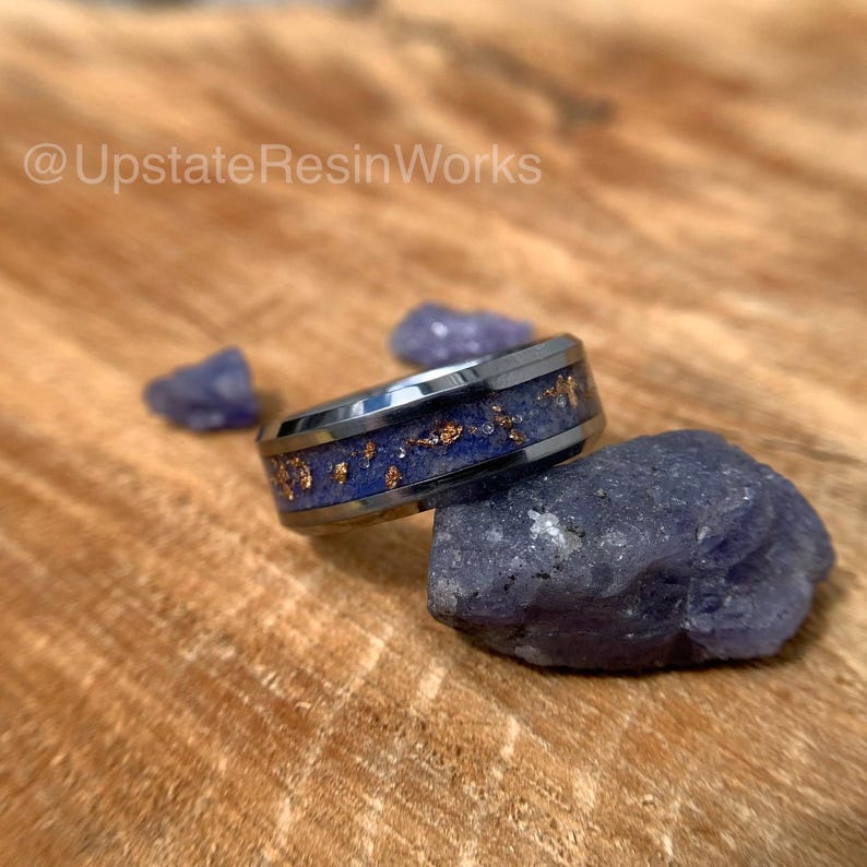 Real Tanzanite Band, Tanzanite Rose Gold and Diamond Band, Tanzanite ring, birthstone Band, wedding Band, engagement Band, promise Band
