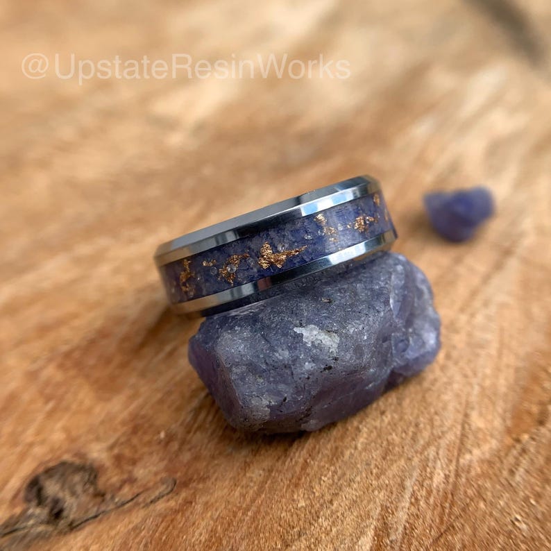 Real Tanzanite Band, Tanzanite Rose Gold and Diamond Band, Tanzanite ring, birthstone Band, wedding Band, engagement Band, promise Band