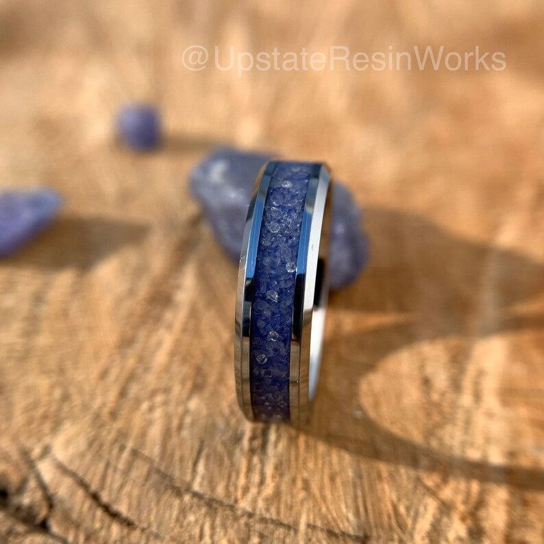 Real Tanzanite Band, Tanzanite and Diamond Band, Crystal Band, Tanzanite ring, birthstone Band, wedding Band, engagement Band, promise Band