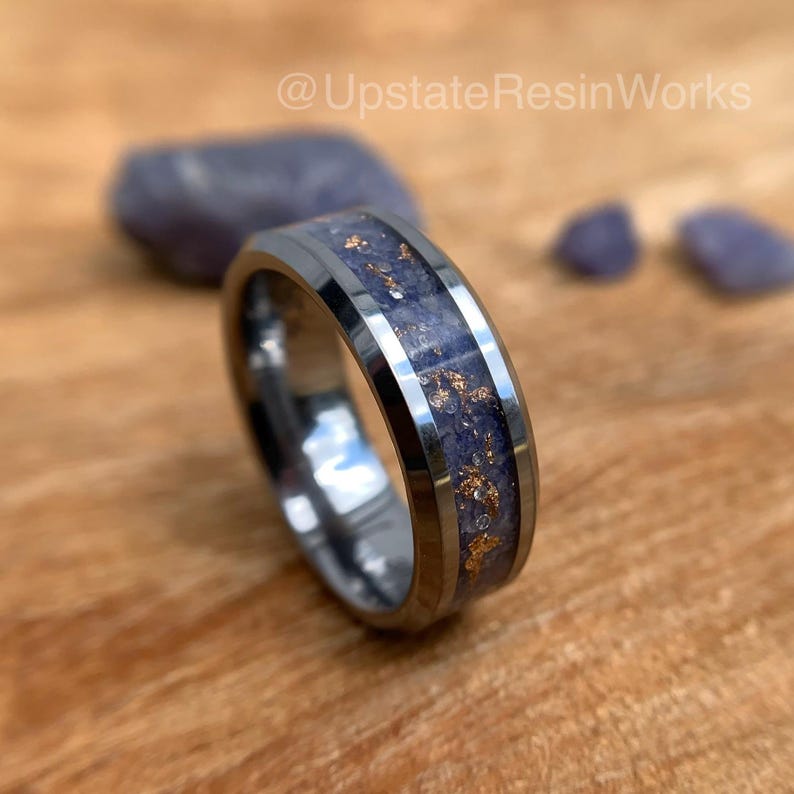 Real Tanzanite Band, Tanzanite Rose Gold and Diamond Band, Tanzanite ring, birthstone Band, wedding Band, engagement Band, promise Band