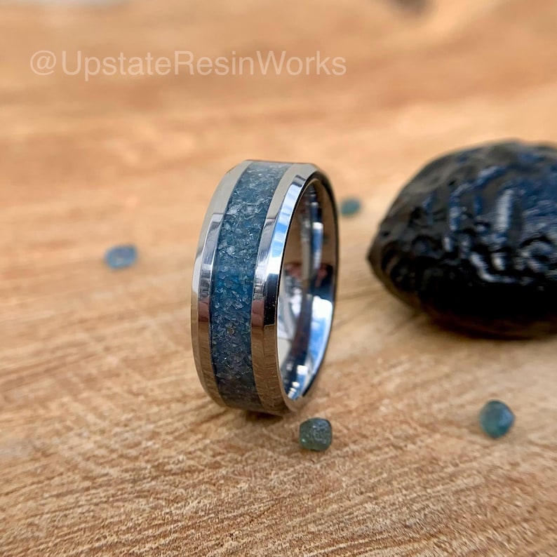 Genuine Montana Sapphire Ring, blue sapphire band, Montana sapphires, gemstone band, mens band, womans band, wedding ring, engagement band