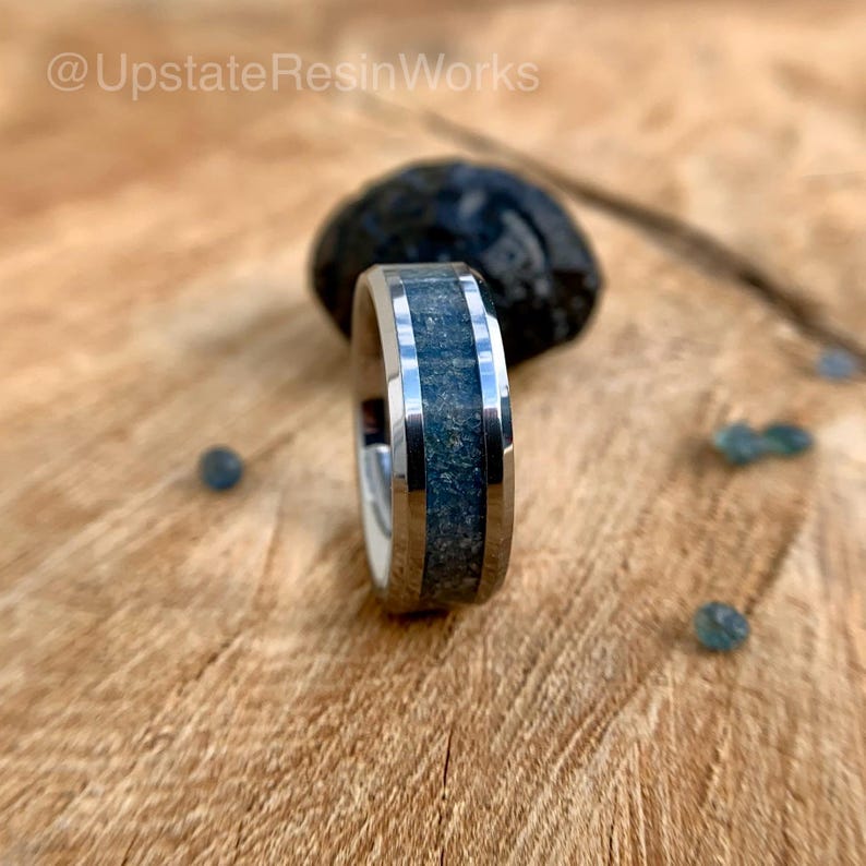 Genuine Montana Sapphire Ring, blue sapphire band, Montana sapphires, gemstone band, mens band, womans band, wedding ring, engagement band