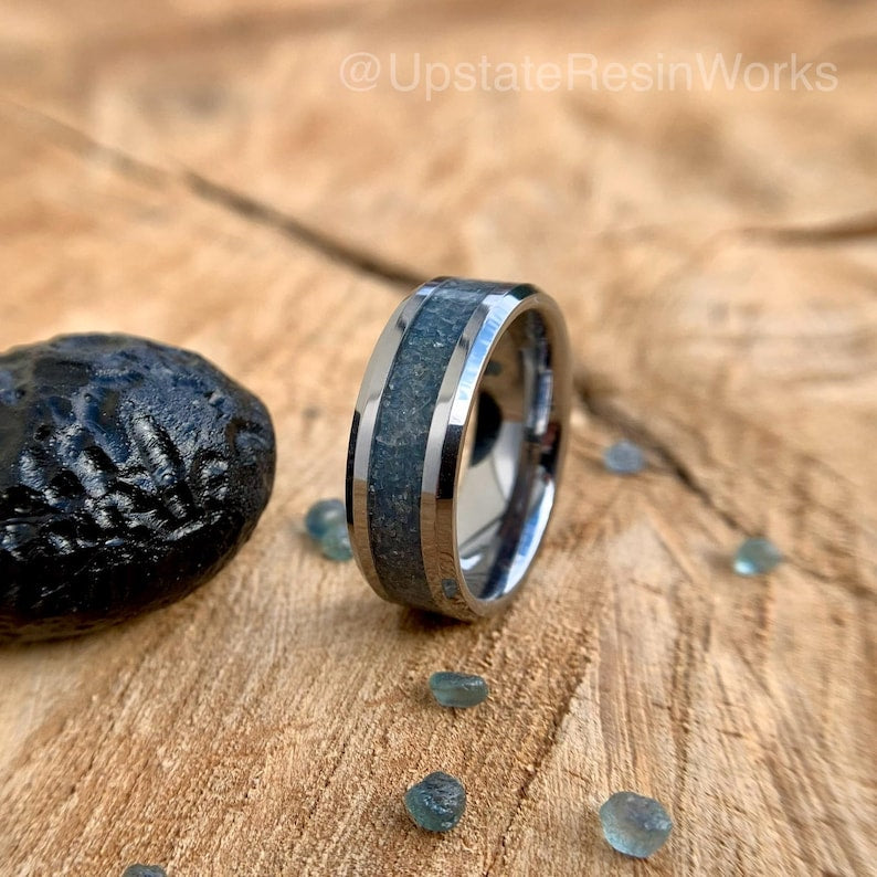 Genuine Montana Sapphire Ring, blue sapphire band, Montana sapphires, gemstone band, mens band, womans band, wedding ring, engagement band