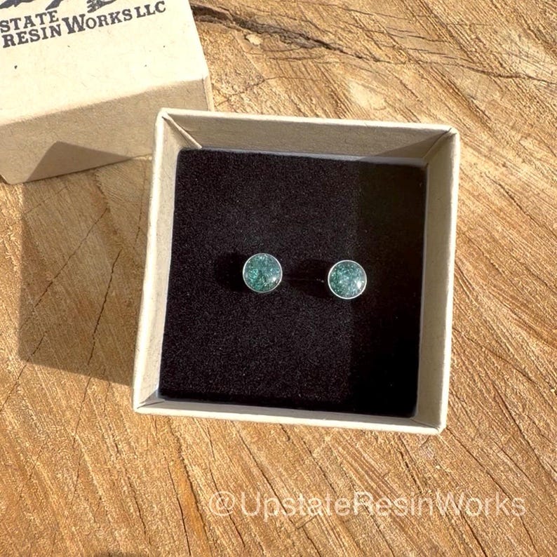 1/2 Carat Real Blue Diamond Earrings, Blue Diamond studs, Blue Diamond stud, Blue Diamond earring, cute stud earring, Bridesmaid Gift