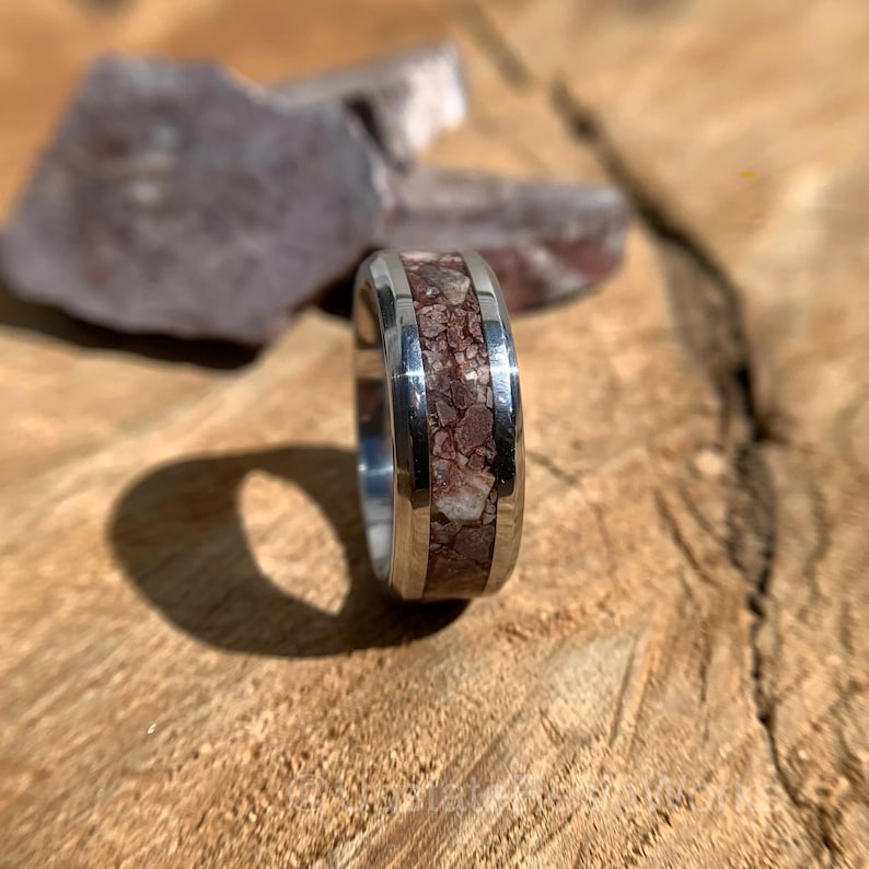 Real Wild Horse Magnesite Ring, Wild Horse Band, Titanium band, custom band, mens band, womans band, wedding band, engagement band