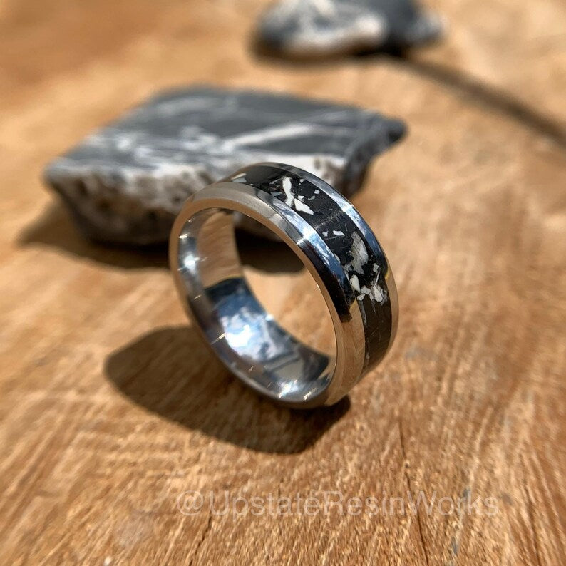 Real White buffalo band, White buffalo ring, Turquoise band, Dolomite band, Woman or mens band, Wedding band, matching band, engagement band