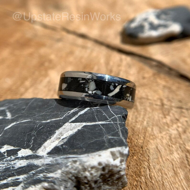 Real White buffalo band, White buffalo ring, Turquoise band, Dolomite band, Woman or mens band, Wedding band, matching band, engagement band