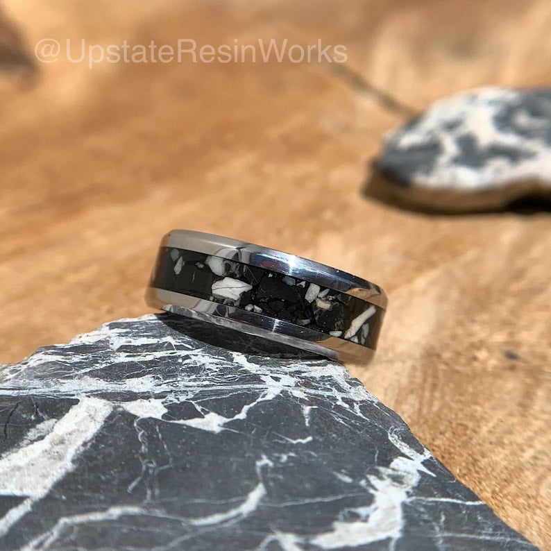 Real White buffalo band, White buffalo ring, Turquoise band, Dolomite band, Woman or mens band, Wedding band, matching band, engagement band