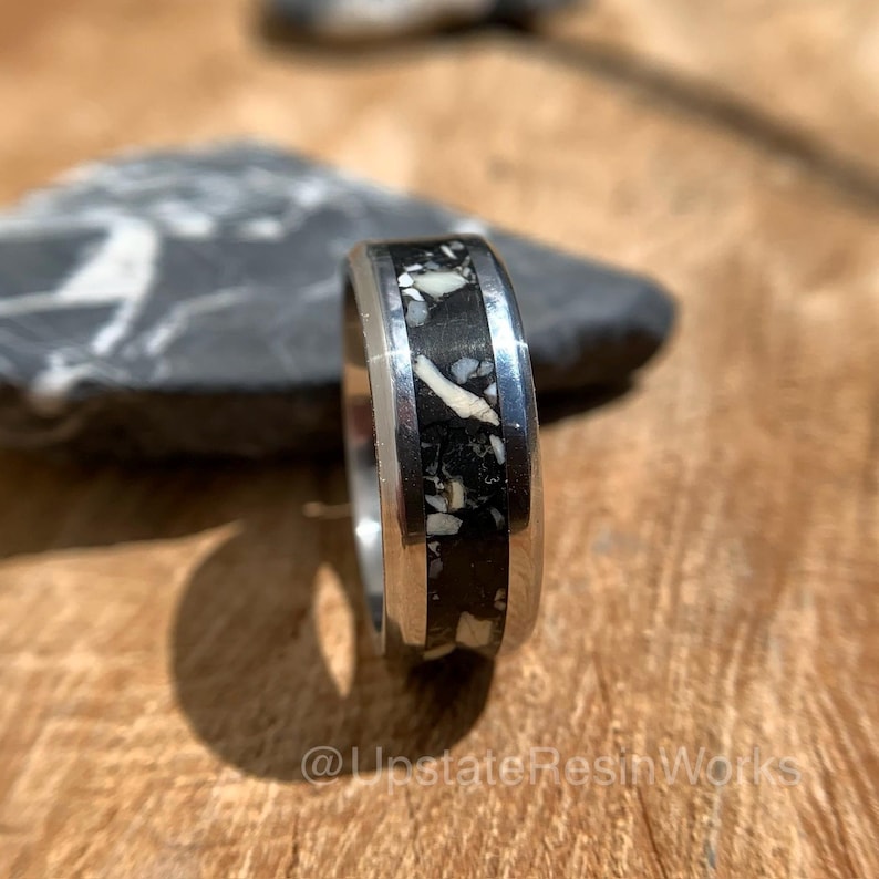 Real White buffalo band, White buffalo ring, Turquoise band, Dolomite band, Woman or mens band, Wedding band, matching band, engagement band