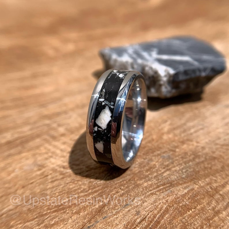 Real White buffalo band, White buffalo ring, Turquoise band, Dolomite band, Woman or mens band, Wedding band, matching band, engagement band