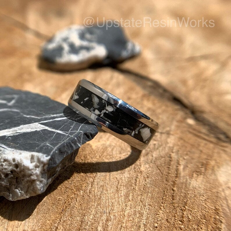 Real White buffalo band, White buffalo ring, Turquoise band, Dolomite band, Woman or mens band, Wedding band, matching band, engagement band