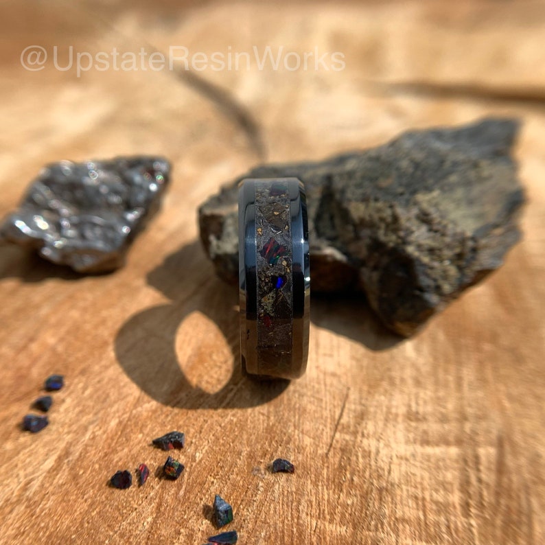 Meteorite on sale fossil ring