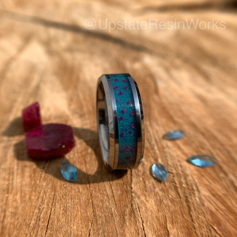 London Blue Topaz ring, topaz and ruby, Blue Topaz band, for him, for her, vow renewal, Topaz wedding band, engagement ring, promise band