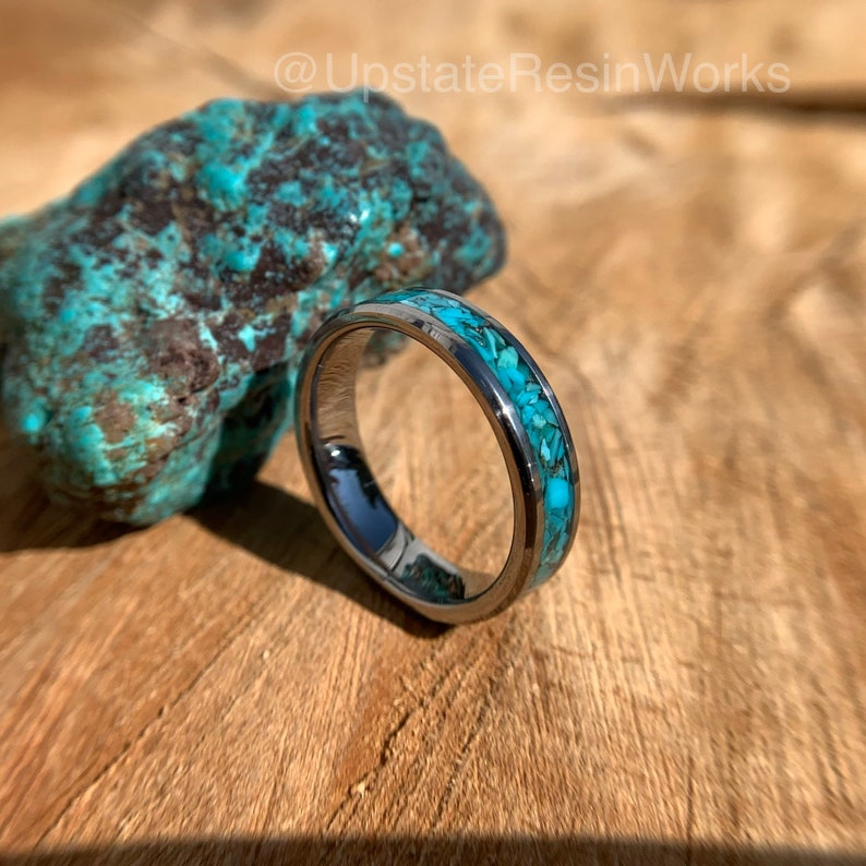 Genuine Turquoise ring, Bisbee turquoise, Blue Turquoise ring, mens ring, womans ring, wedding ring, engagement ring, vow renewal ring, promise ring