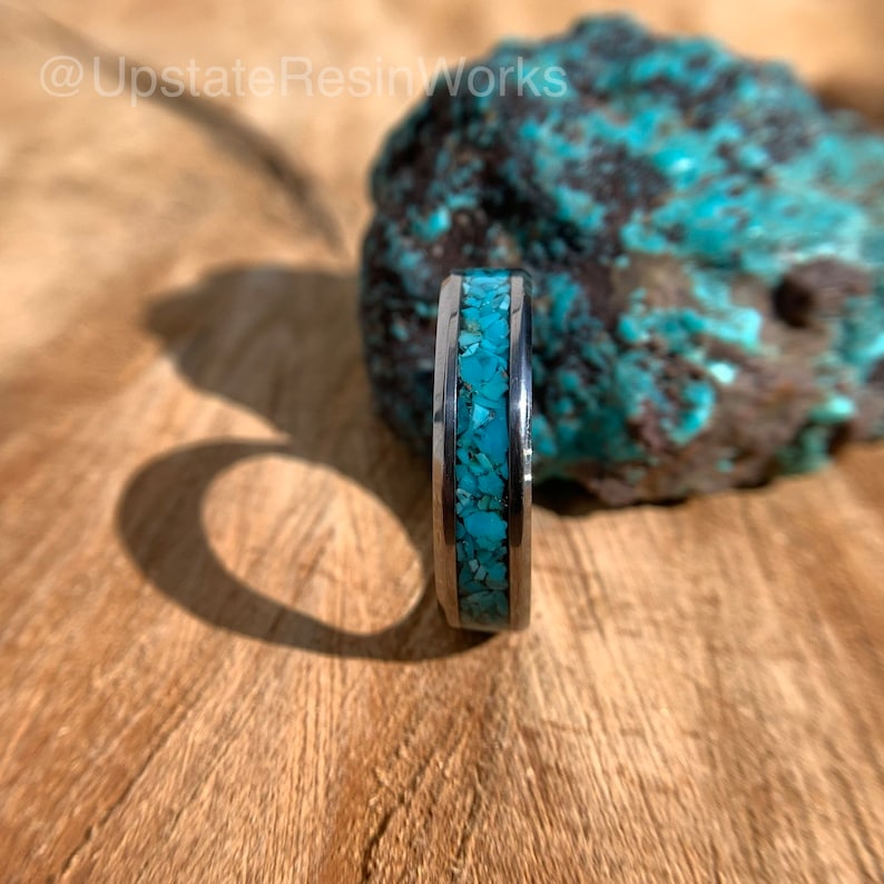 Genuine Turquoise ring, Bisbee turquoise, Blue Turquoise ring, mens ring, womans ring, wedding ring, engagement ring, vow renewal ring, promise ring