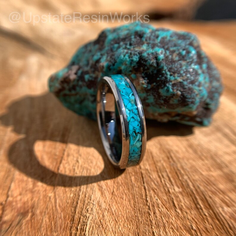 Mens genuine clearance turquoise rings