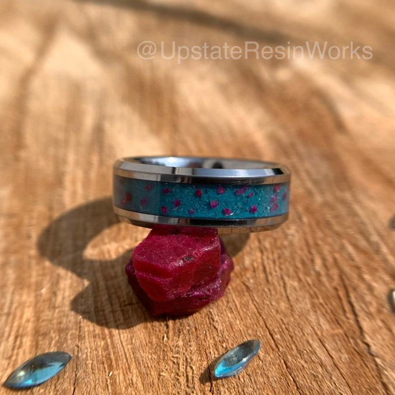 London Blue Topaz ring, topaz and ruby, Blue Topaz band, for him, for her, vow renewal, Topaz wedding band, engagement ring, promise band