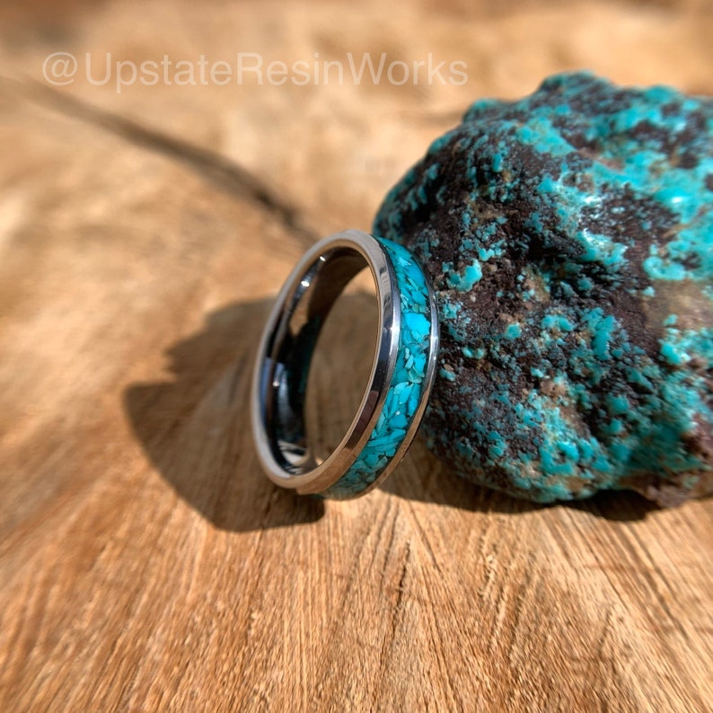 Bisbee Blue #1- bisbee turquoise ring, turquoise top ring, bohowestern style ring, sterling silver and turquoise ring, stacking ring