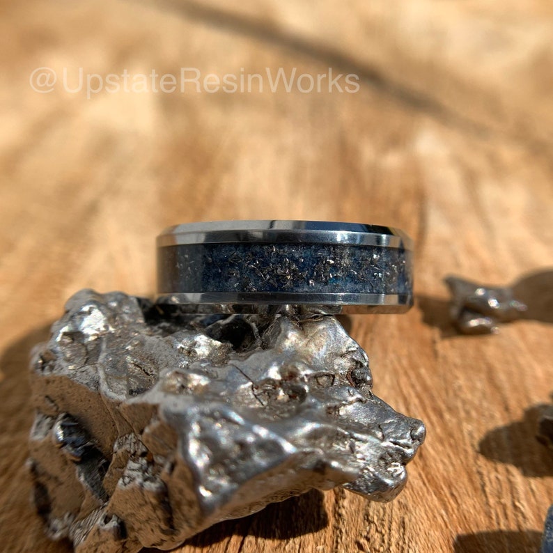 Genuine Sapphire ring, meteorite dust, ceylon blue sapphires, cerulean, gemstone rings, mens ring womans ring, wedding band, engagement ring