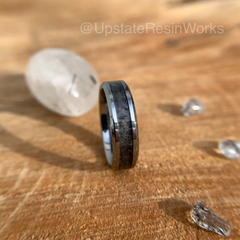 Tourmalinated quartz ring, tourmalated ring, Rutilated Quartz ring, Rutilated quartz band, anniversary ring, wedding ring, engagement ring