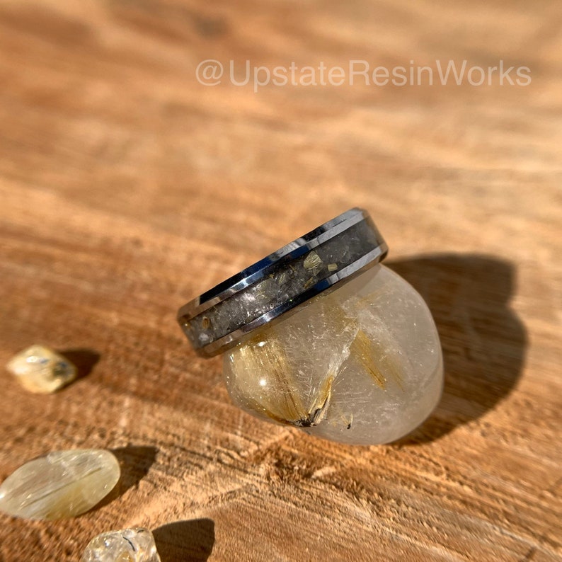 Golden Rutile quartz ring, Rutilated Quartz ring, Rutile Ring, Rutilated quartz band, mens ring, womans ring, wedding ring, engagement ring