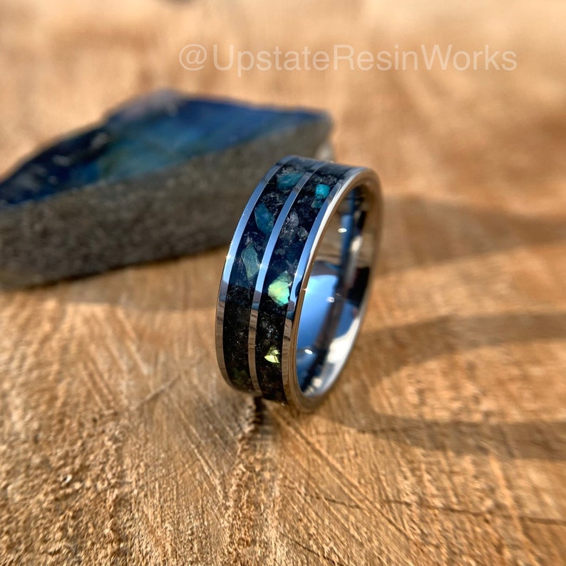 Double Channel Labradorite ring, Labradorite Band, Feldspar ring, gemstone rings, mens ring, womans ring, wedding ring, engagement ring, Promise