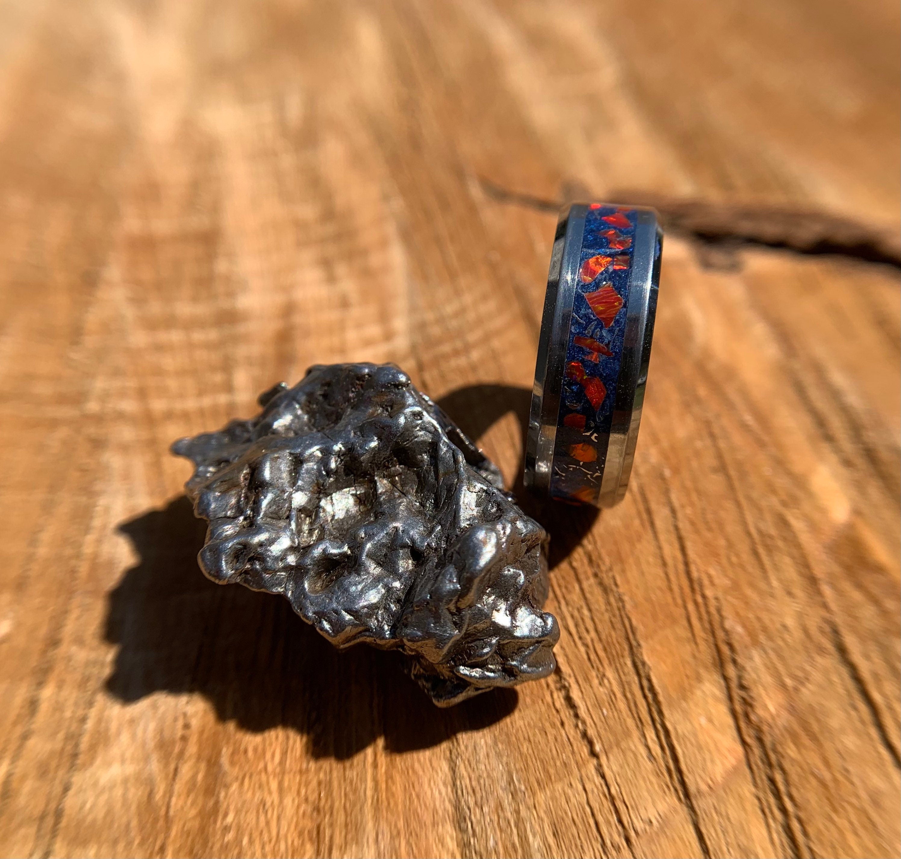 silver cuff ring meteorite and Herkimer diamonds, multi stone ring –  CrazyAss Jewelry Designs