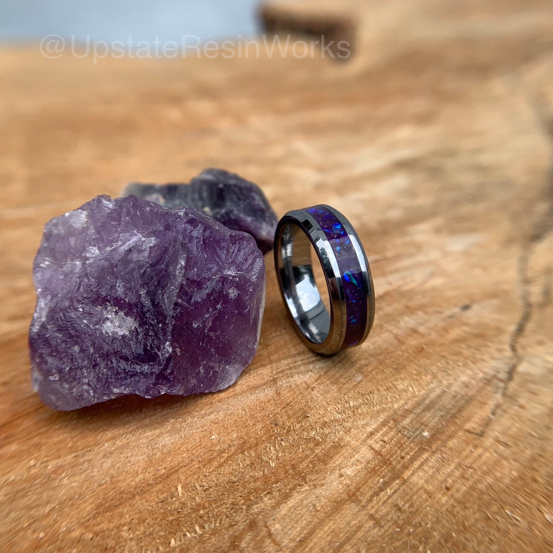 Amethyst sales inlay ring