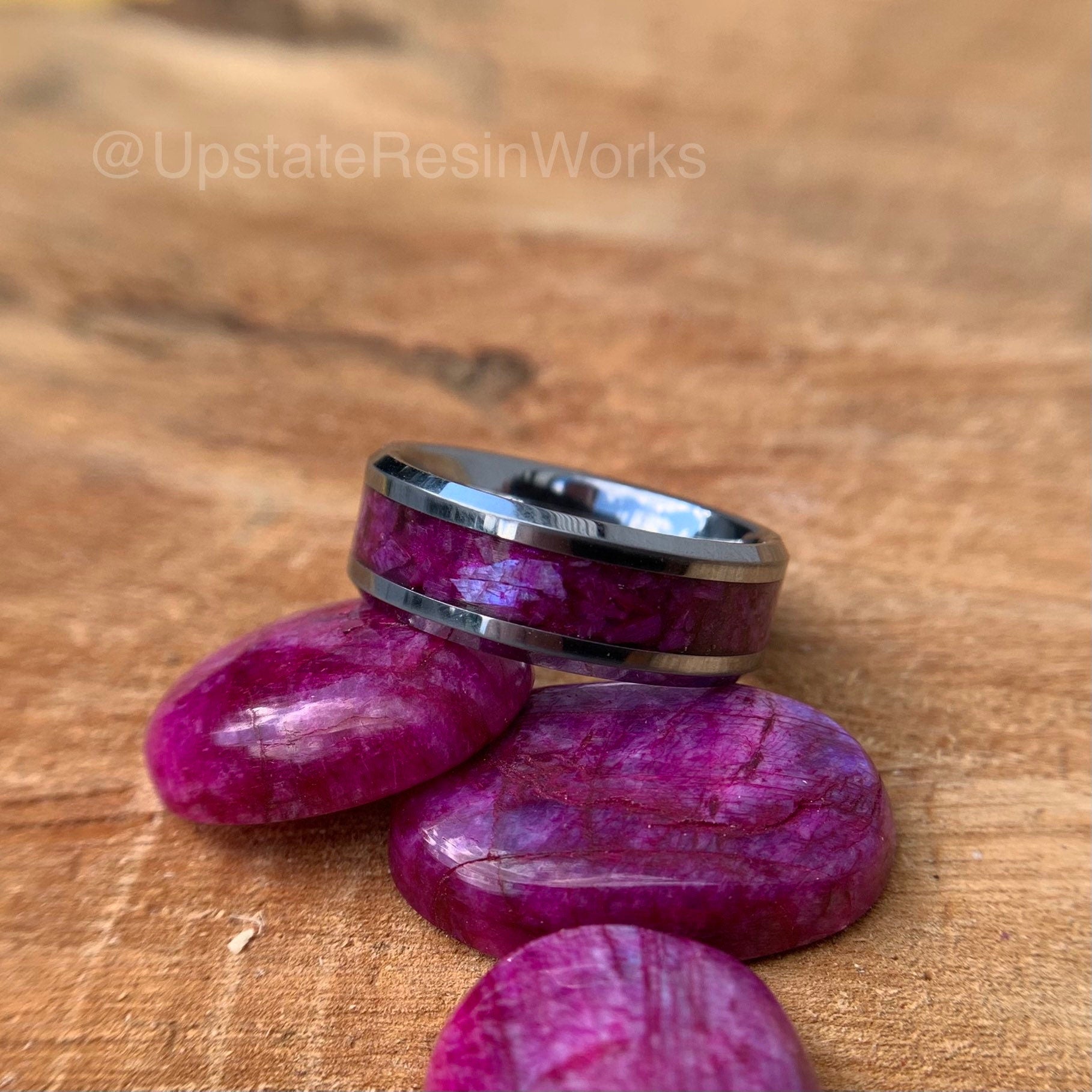 Charoite ring, Charoite band, purple gemstone ring, gemstone rings, me –  Upstate Resin Works LLC