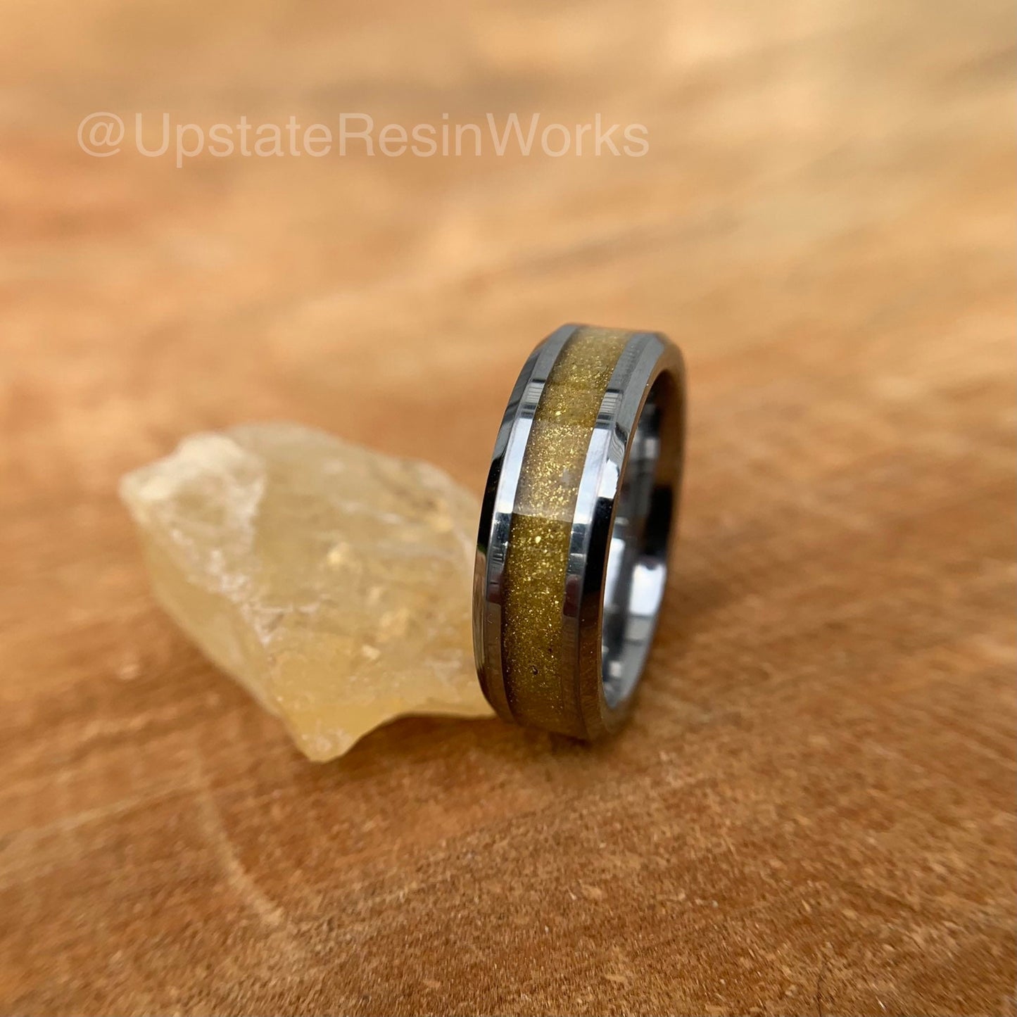 Genuine Citrine ring, Golden Citrine ring, Citrine ring, Tungsten band, gemstone rings, mens ring womans ring, wedding band, engagement ring