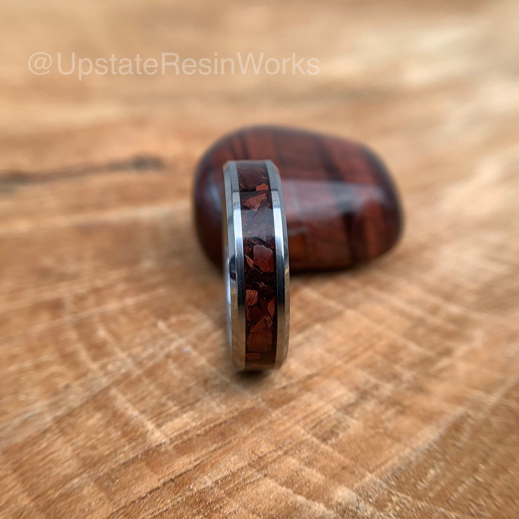 Real Red Tigers Eye ring, Red Tigers Eye band, push gift, gemstone bands, tiger eye vow renewal, wedding band, engagement band, promise band