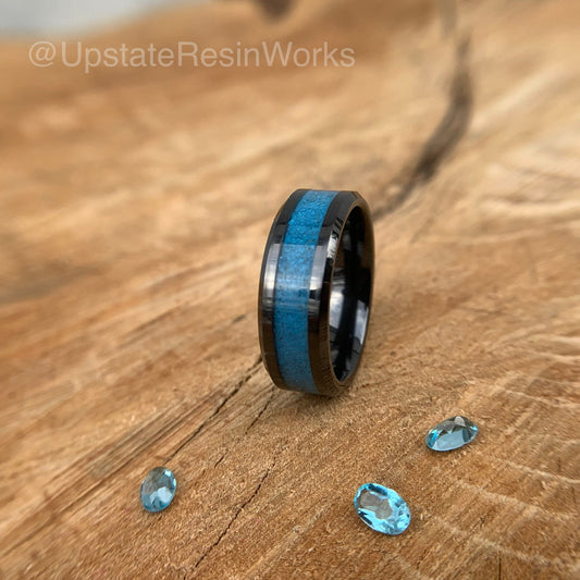 Genuine Swiss Blue Topaz Band, Blue Topaz ring, Swiss blue band, mens topaz, womans topaz, Topaz wedding band, engagement band, promise band