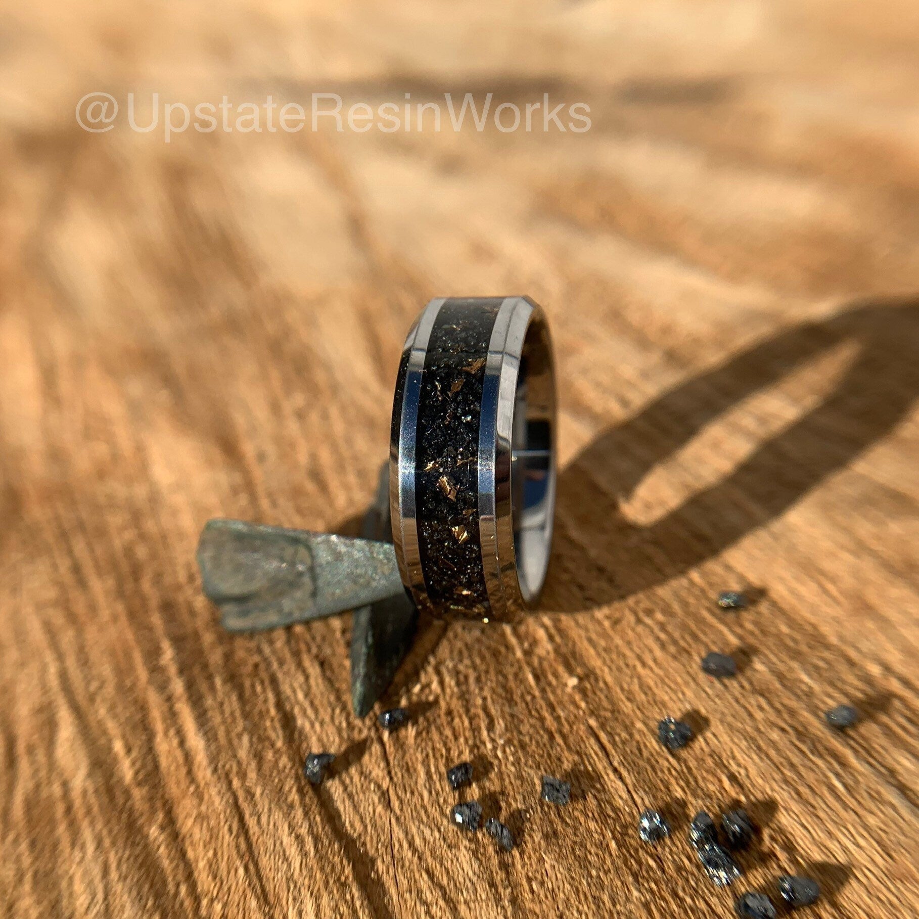 Genuine Black Diamond ring, Ancient Roman Bronze and Black Diamond ring, Mens Diamond ring, Womans Diamond ring, wedding ring, engagement