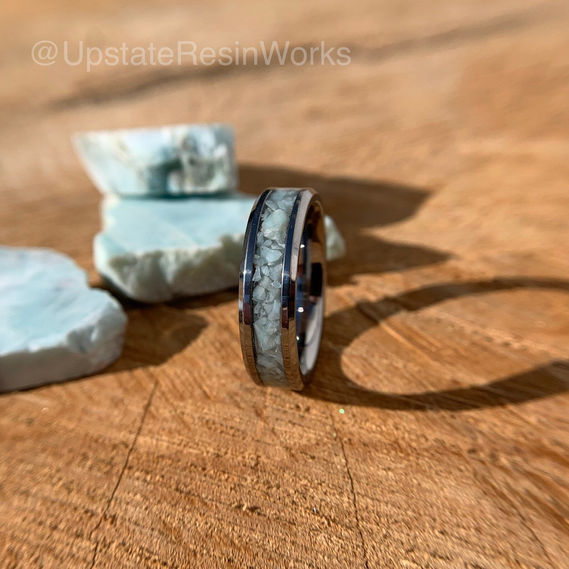 Larimar on sale wedding band