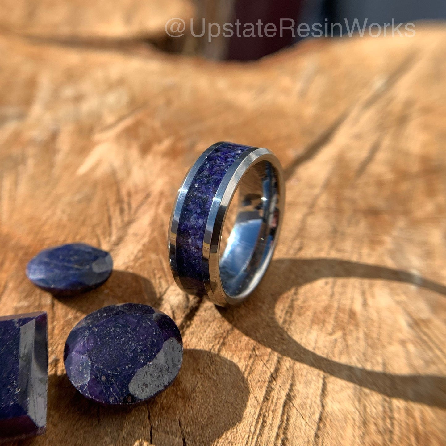 Genuine Sapphire ring, purple and blue sapphires, sapphire band, mens sapphire ring, womans sapphire ring, wedding ring, engagement ring