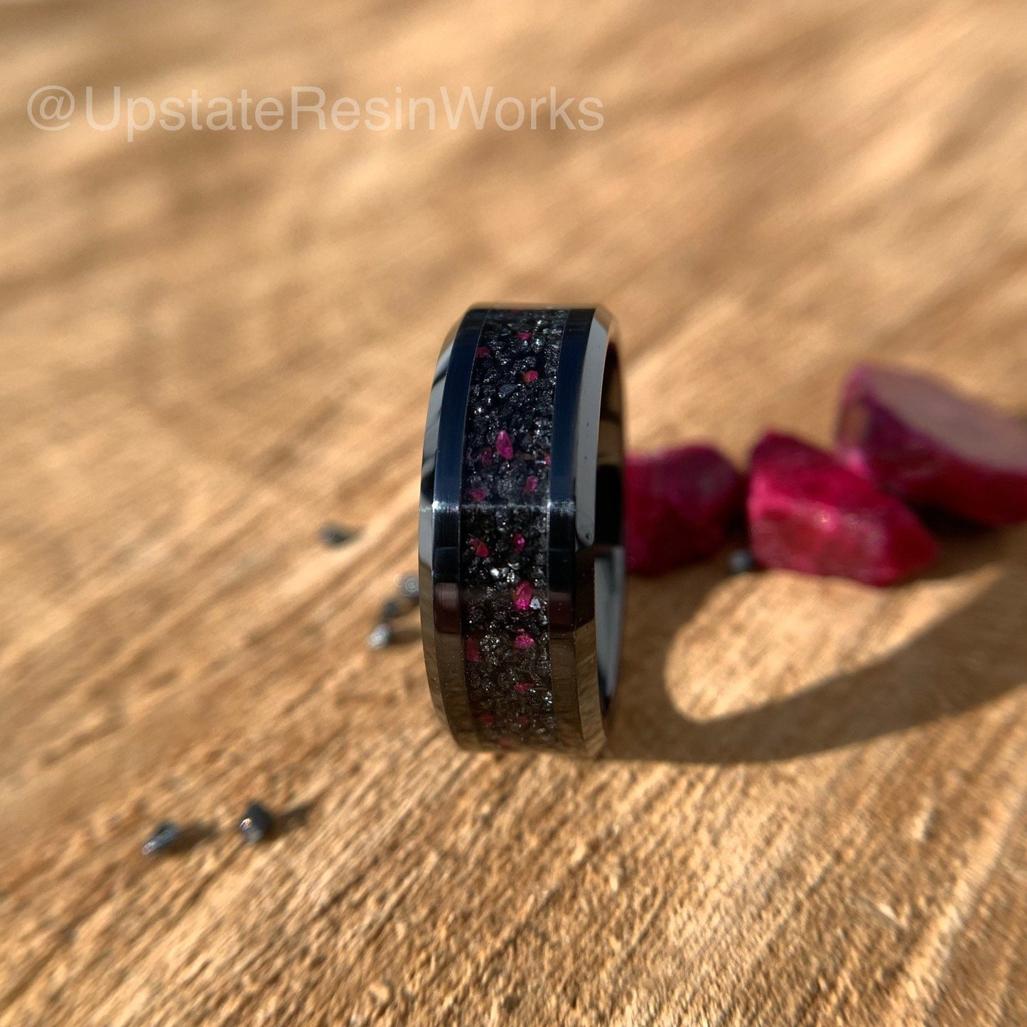 Genuine Black Diamond ring, Black Diamond and ruby ring, Mens Diamond ring, Womans Diamond ring, diamond wedding ring, engagement ring