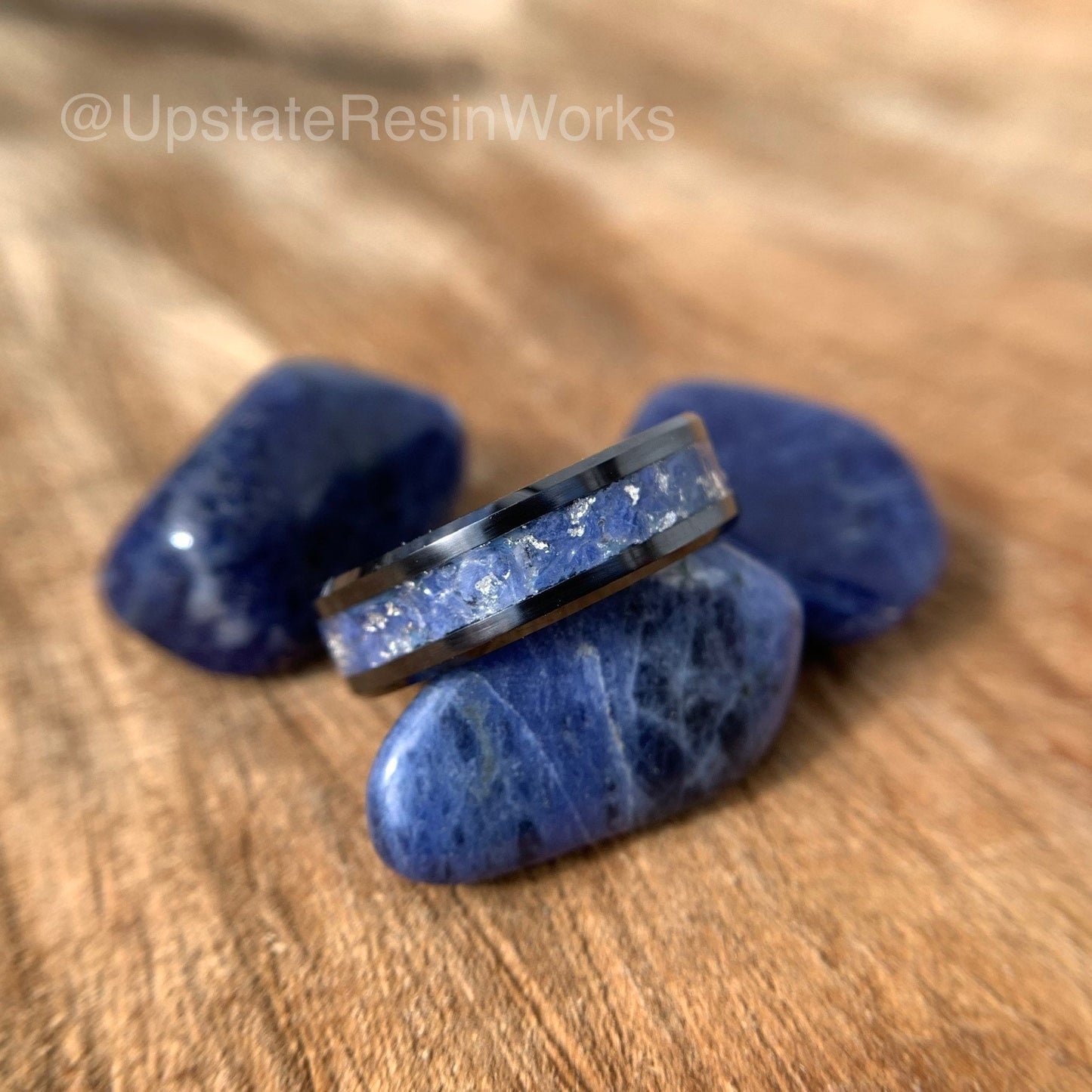 Blue Sodalite ring, Silver Leaf, Sodalite band, Sodalite for Him, Sodalite for her, wedding ring, engagement ring, promise ring, Anniversary