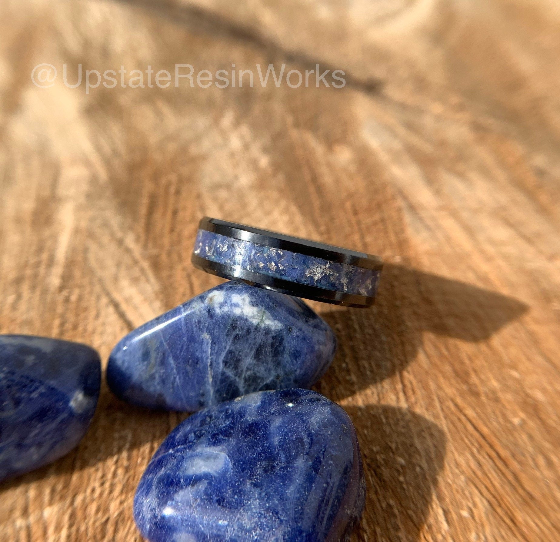 Blue Sodalite ring, Silver Leaf, Sodalite band, Sodalite for Him, Sodalite for her, wedding ring, engagement ring, promise ring, Anniversary